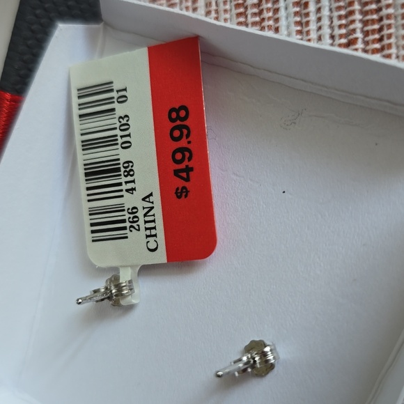 JCP LAB CREATED WHITE SAPPHIRE STERLING SILVER EARRINGS - Picture 7 of 7